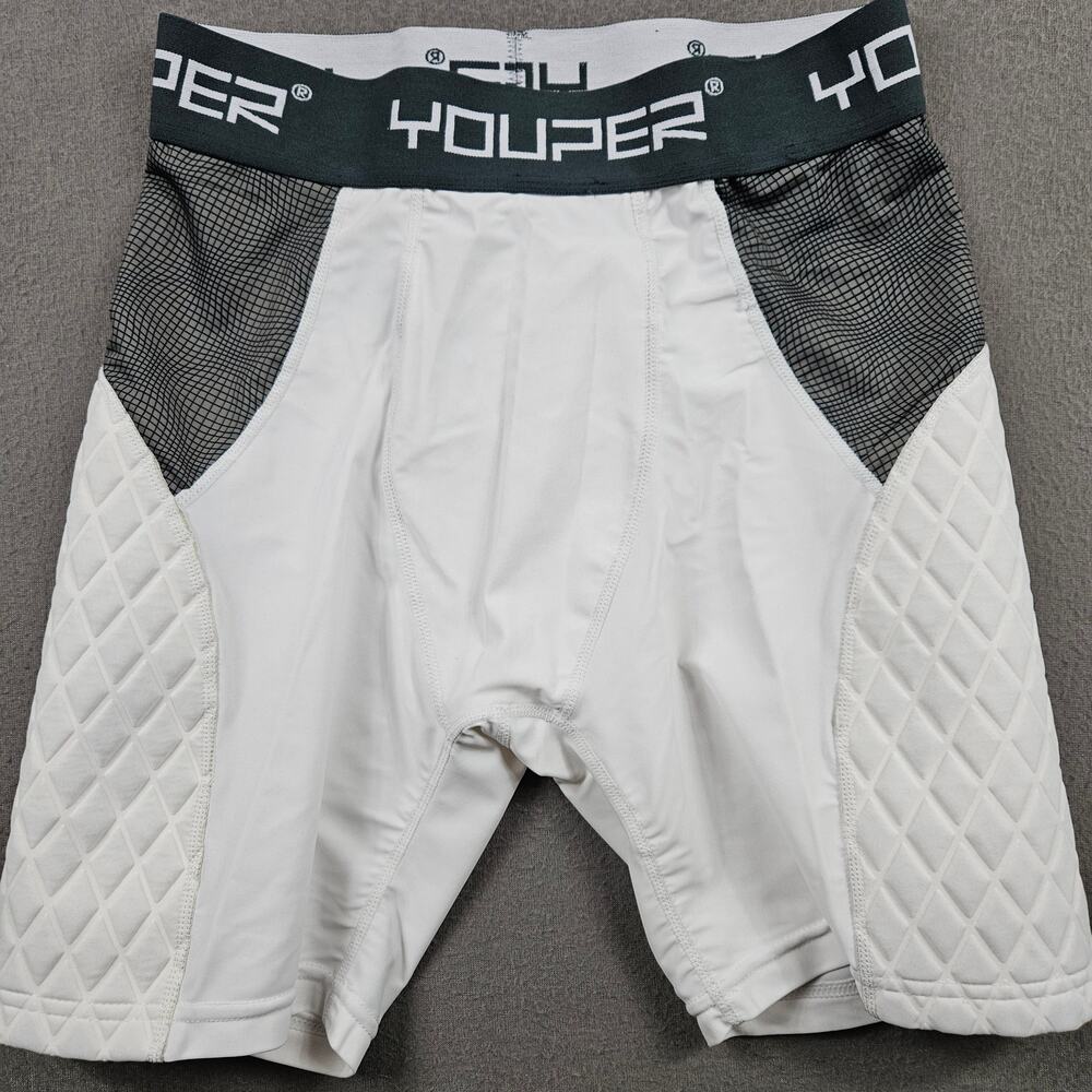Youper Elite Compression Padded Sliding Shorts w/Cup Pocket Baseball LARGE